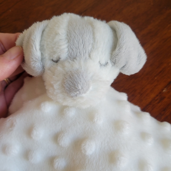 Blankets & Beyond Security Toy Lovey Toy Dog White and Gray - Picture 4 of 5